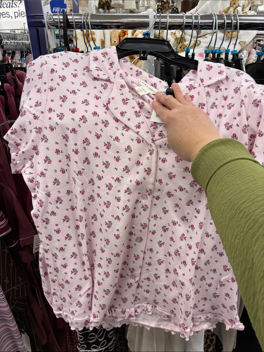 Women’s Pink Floral Button-Front Top and pant set